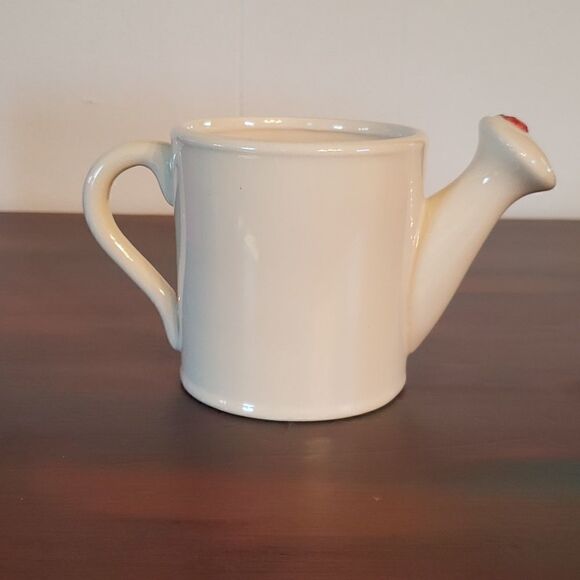 New in Box Avon Small Decorative Ceramic Floral Watering Can / Planter (2007) - Picture 5 of 8